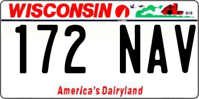 WI license plate 172NAV