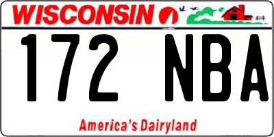 WI license plate 172NBA