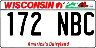 WI license plate 172NBC
