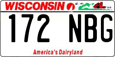 WI license plate 172NBG