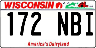 WI license plate 172NBI