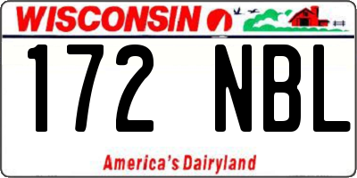 WI license plate 172NBL