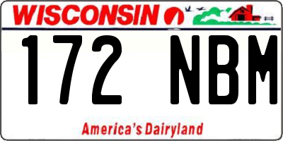 WI license plate 172NBM
