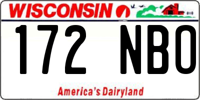 WI license plate 172NBO