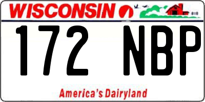 WI license plate 172NBP