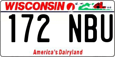 WI license plate 172NBU