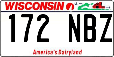 WI license plate 172NBZ