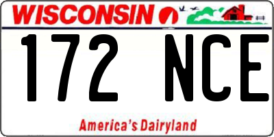 WI license plate 172NCE