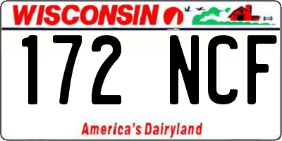 WI license plate 172NCF