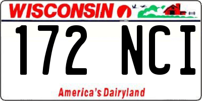 WI license plate 172NCI