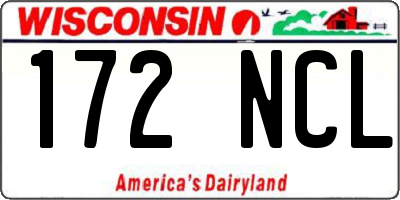 WI license plate 172NCL