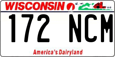 WI license plate 172NCM