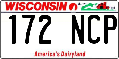 WI license plate 172NCP