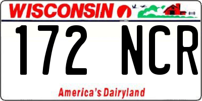 WI license plate 172NCR