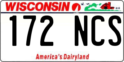 WI license plate 172NCS