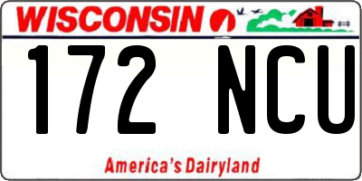 WI license plate 172NCU