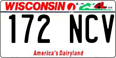 WI license plate 172NCV