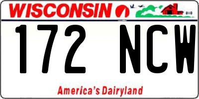 WI license plate 172NCW