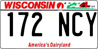 WI license plate 172NCY