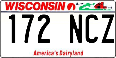 WI license plate 172NCZ