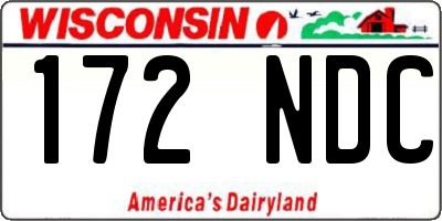 WI license plate 172NDC