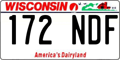 WI license plate 172NDF