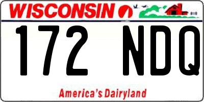 WI license plate 172NDQ