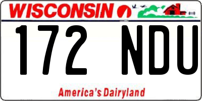 WI license plate 172NDU
