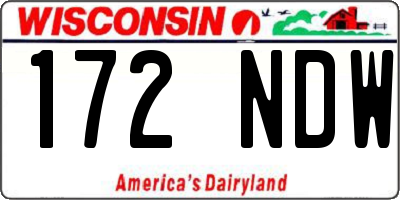WI license plate 172NDW