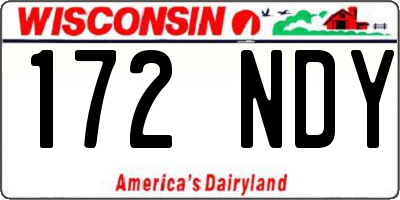 WI license plate 172NDY