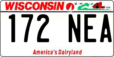WI license plate 172NEA
