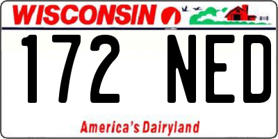 WI license plate 172NED