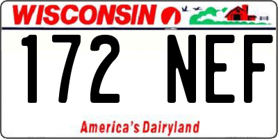 WI license plate 172NEF