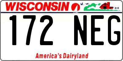WI license plate 172NEG