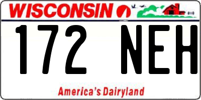 WI license plate 172NEH