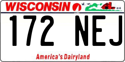 WI license plate 172NEJ