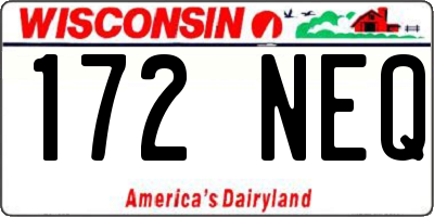 WI license plate 172NEQ