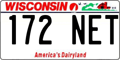 WI license plate 172NET