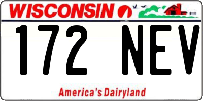 WI license plate 172NEV