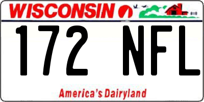 WI license plate 172NFL