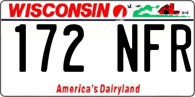 WI license plate 172NFR