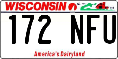 WI license plate 172NFU