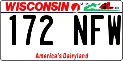 WI license plate 172NFW