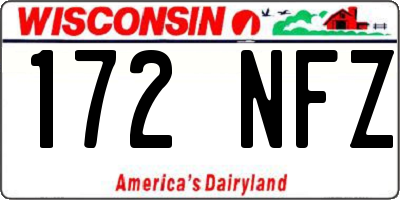 WI license plate 172NFZ