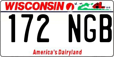 WI license plate 172NGB