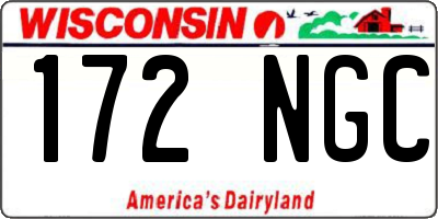 WI license plate 172NGC