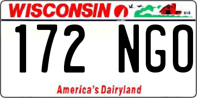 WI license plate 172NGO