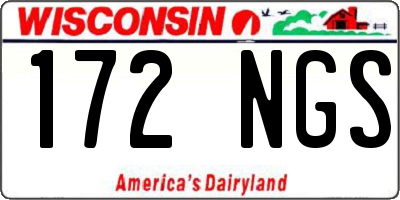 WI license plate 172NGS