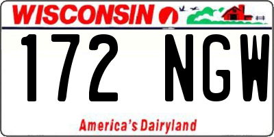WI license plate 172NGW