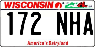WI license plate 172NHA